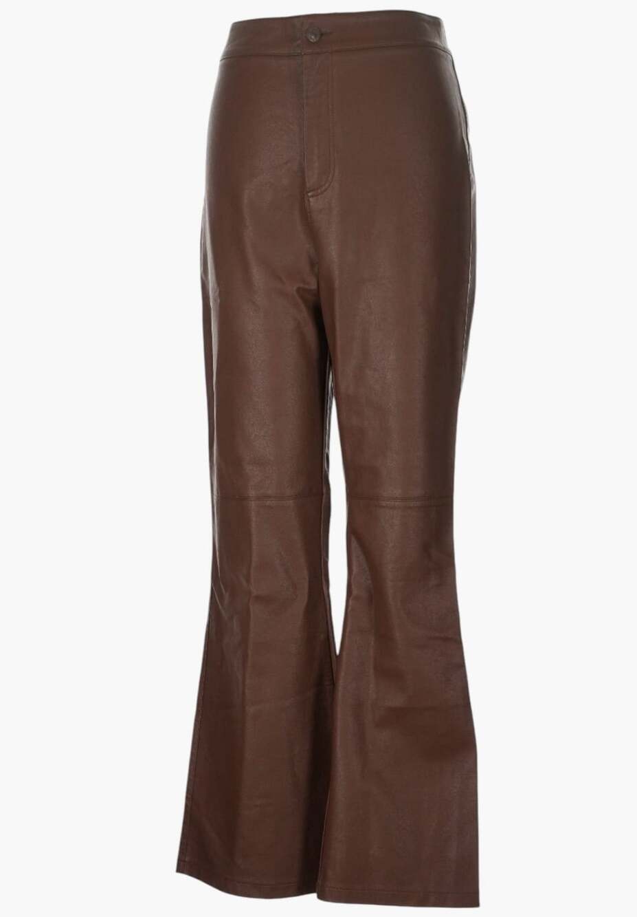 Free People Faux Leather Flare Pants Size 8 Brown